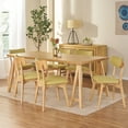 thumbnail image 4 of Turat Mid-Century Modern 7 Piece Dining Set with A-Frame Table, Green Tea and Natural Oak, 4 of 8