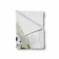 thumbnail image 2 of Panda Soft Flannel Fleece Blanket, Watercolor Illustration of a Panda Eating Bamboo Leaves Animalistic Side View Pattern, Cozy Plush for Indoor and Outdoor Use, 50" x 70", Multicolor, by Ambesonne, 2 of 6