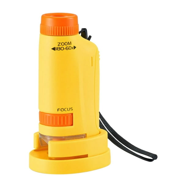 Mini microscopio de bolsillo, lupa LED de mano, mango redondo, visor portátil, ideal para educación científica, herramienta de aumento, microscopio compacto de viaje. Blaxill