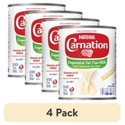 (4 pack) Nestle Carnation Fat-Free Evaporated Milk, Liquid, A and D Vitamins Added, 12 fl oz Can