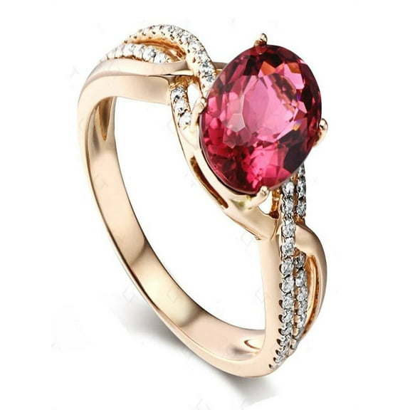 Infinity 1.50 Carat Ruby and Diamond Engagement Ring in Yellow Gold for Her