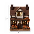 thumbnail image 3 of Fall Harvest Light Up House Set, 7.5" Resin Pumpkin Cottage Figurines with LED Lights for Autumn and Thanksgiving Decor, 3 of 7