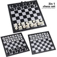 thumbnail image 2 of Juego de tablero de ajedrez 3 en 1 de 31 x 31 cm, tablero de ajedrez magnético con ajedrez, damas, backgammon para niños y adultos, juego de tablero de ajedrez plegable y portátil, 2 of 5
