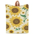 thumbnail image 5 of LNWH Sunflower Harvest Farm Pattern Pattern Throw Blanket, Flannel Sofa Blankets for All Seasons, 60"x50", 5 of 8
