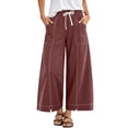 thumbnail image 5 of Edvintorg Yoga Pants with Pockets for Women Elastic Waisted Casual Loose Lightweight Wide Leg Athletic Trousers Women Clothing White M, 5 of 9