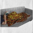 thumbnail image 6 of Celtic Soft Flannel Fleece Blanket, Circular Round Celtic Motif with Spiral Turning Lines in Contrast Colors Victorian, Cozy Plush for Indoor and Outdoor Use, 70" x 90", Red Yellow, by Ambesonne, 6 of 6