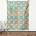 thumbnail image 3 of Ambesonne Lotus Fabric by the Yard Upholstery, Oriental Mandala Pattern, 2 Yards, Pale Blue Beige Peach, 3 of 4