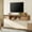 Brown, variant on YANGLI Floating TV Stand with Charging Station & Sliding Barn Door, Fits 80" TV, Antique White