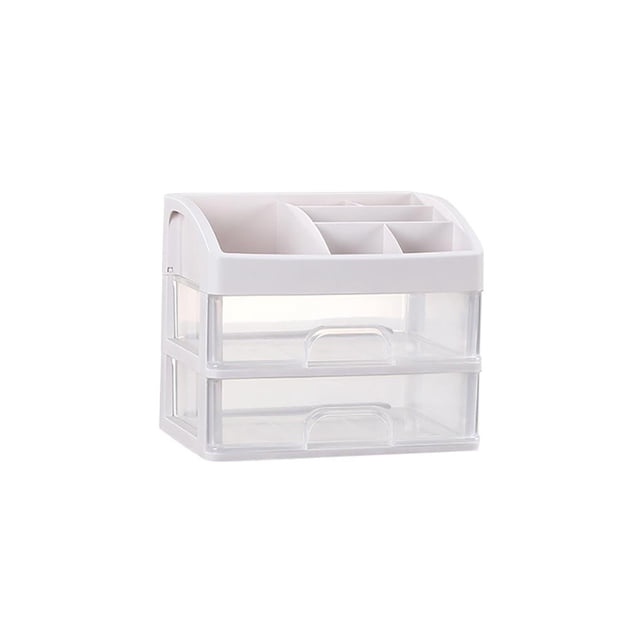 Bewildely Caja de almacenamiento de cosméticos de plástico Productos para el cuidado de la piel Caja de almacenamiento de plástico con 2/3 capas Almacenamiento y organización del hogar 2 capas Bewildely HA025071-01