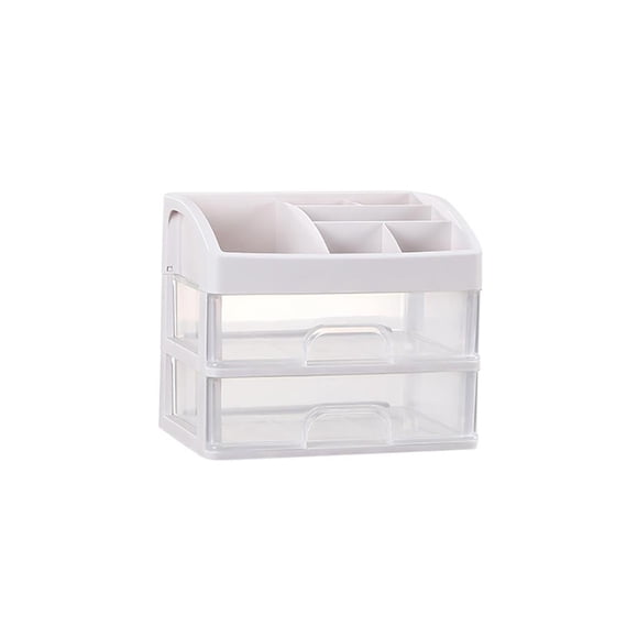 Bewildely Caja de almacenamiento de cosméticos de plástico Productos para el cuidado de la piel Caja de almacenamiento de plástico con 2/3 capas Almacenamiento y organización del hogar 2 capas Bewildely HA025071-01