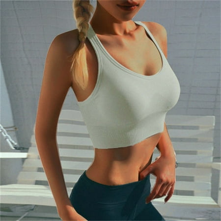 HCURIBAD Wireless Bras for Women Clearance! Women s Sports Tops Fitness Bra Hollow Breathable Running Bra Yoga Sportswear Backless Bra Sports Bras for Women Yoga Bra Green M