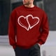 thumbnail image 1 of Ceisia Men's Regular-Fit Crew-Neck Double-Heart Hand-Drawn Printed Casual Sweatshirt Gift, 1 of 6