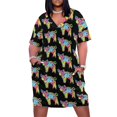 thumbnail image 1 of Vestido holgado con bolsillo de cerdo pintado para mujer ropa de verano de lujo estilo coreano, 1 of 7