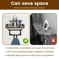 thumbnail image 4 of Ironing Board Hanger for T Shaped Wall Mount Ironing Board Holder Vintage Ironing and Iron Board Hanger with Wood Storage Base Load Bearing with Removable Hooks for Laundry Room, 4 of 9