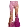 thumbnail image 7 of Tiijoy Girls Sequin Print Flare Pants Stage Performance Dance Pants, Sizes 7-8, Pink, 7 of 7
