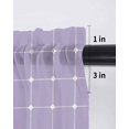 thumbnail image 6 of Purple Gingham Curtains 45 Inch Length, Sheer Curtains for Bedroom Living Room Window Modern Minimalist Geometric Plaid Rod Pocket Voile Drapes Kitchen Curtains Small Half Window 42"x45" 2 Panels, 6 of 7
