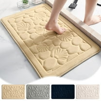 sruoe Bath Mat Rugs, Bath Mats for Bathroom Floor, Extra Absorbent Quick Dry Bathroom Mats, Washable Bath Rugs and Mats, Bath Carpet for Shower, Polyester, Khaki
