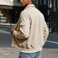thumbnail image 6 of Jjayotai Men's Zip Up Jacket Collared Bomber Sleeve Pocket Utility Outerwear Casual Loose Fit Fall Winter Streetwear Ribbed Cuffs, 6 of 6