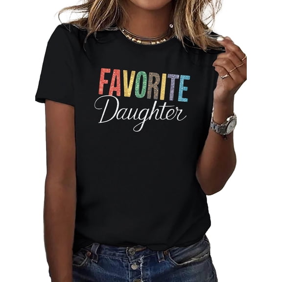 Women's Colorful Vintage Retro Favorite Daughter T-Shirt