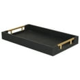 thumbnail image 2 of Home Decorative Lusan Black Faux Shagreen Tray With Handles, 2 of 5