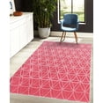 thumbnail image 4 of Abstract Decorative Rug, Retro Geometric Ombre Inspired Pattern Classic Curves Illustration, Quality Carpet for Bedroom Dorm and Living Room, 6 Sizes, Pastel Pink, by Ambesonne, 4 of 4