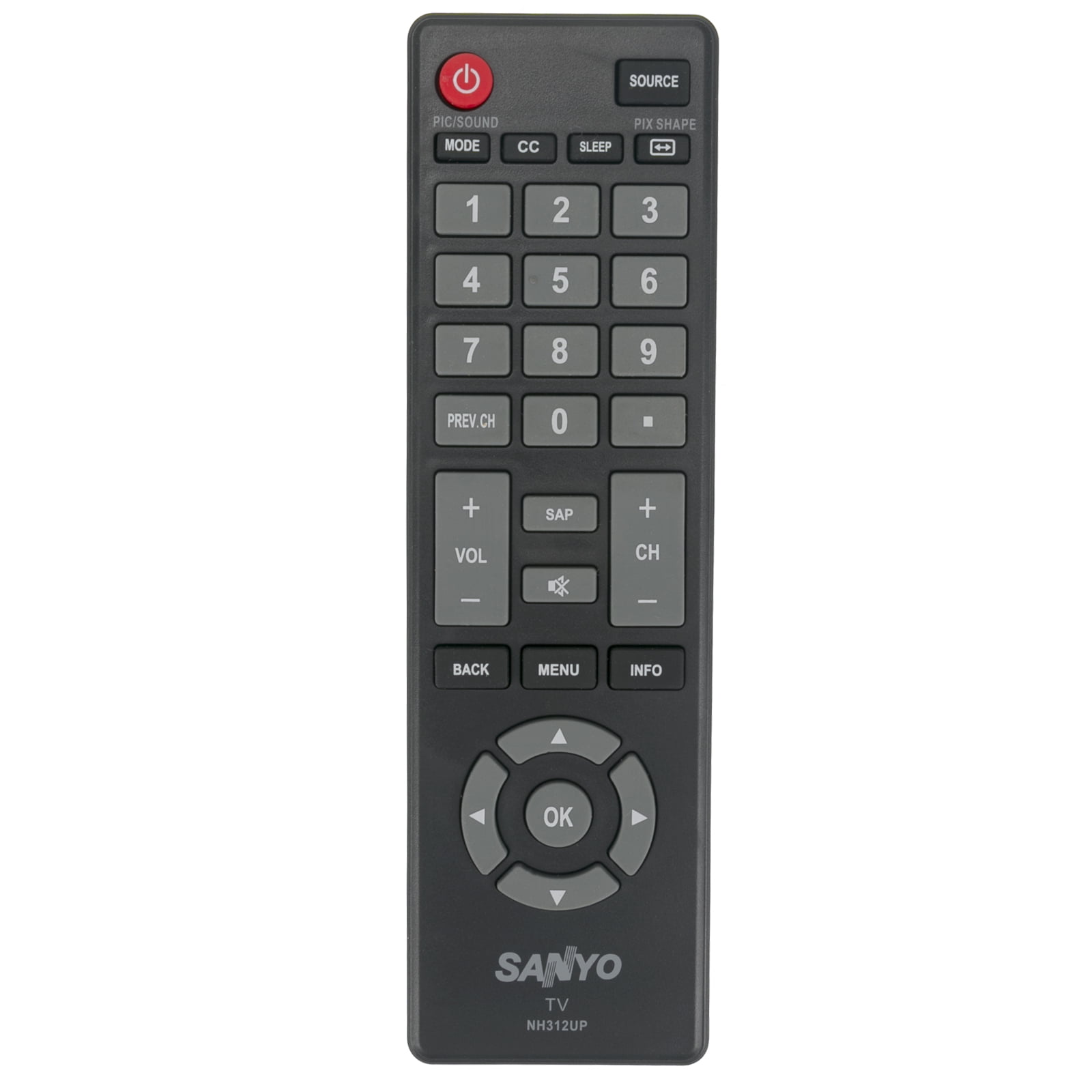 NH312UP Replacement Remote Fit for Sanyo TV FW50D48F FW40D48F FW32D06