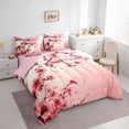 thumbnail image 3 of Manfei Floral Sakura Bedding Comforter Set 7-Piece for Female Men,Japanese Style King Bedding Sets,Cherry Blossoms Ultra Soft Bed Sheets,Ultra Soft Home Decor,Reversible, 3 of 8