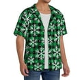thumbnail image 4 of Disketp Men's Hawaiian Christmas Pattern At Buffalo Plaid Print Shirts Button Down Holiday Beach Shirts-Large, 4 of 7