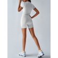 thumbnail image 5 of Women'S Summer 2 Piece Outfits Skinny Shorts Tracksuit Sets White Flowers&Gray M, 5 of 6