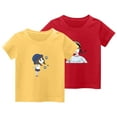 thumbnail image 1 of Tauxra Garçons Filles T-Shirts à Manches Courtes 2 Pack pour Enfants de 3 à 14 Ans Mélange de Coton Col Rond Hauts d'Été Doux T-Shirts Graphiques Multicolores Ensemble Décontracté, 1 of 2