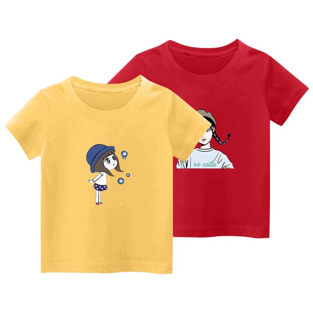 Rbaofujie Child Printed T-Shirt Baby Girl Soft Cartoon Clothing Cute Graphic Tops Kids Tees
