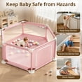 thumbnail image 2 of Baby Playpen, Travel Baby Playards, Baby Play Yard, 6Panels Portable Infant Play Game Area,Pink, 2 of 7
