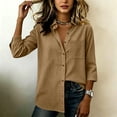 thumbnail image 6 of GUACER Blouses for Women 3/4 Sleeve Corduroy Button Down Shirts Relaxed Fit Collared Top for Fall Casual Wear, 6 of 8