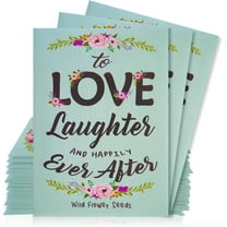 Pre-Filled Wildflower Seed Packet for Wedding Favor Baby Showers Bridal Shower - ''Love Laughter and Happily Ever After'' Party Favors for Guests - Plant Year-Round Seed Mix - Pack of 20