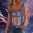 thumbnail image 5 of IDOCLOTHES 250th Anniversary USA Shirt Women Tank Tops American Flag 250 Years Patriotic Freedom Red White and Blue Outfits Navy, XXL, 5 of 6
