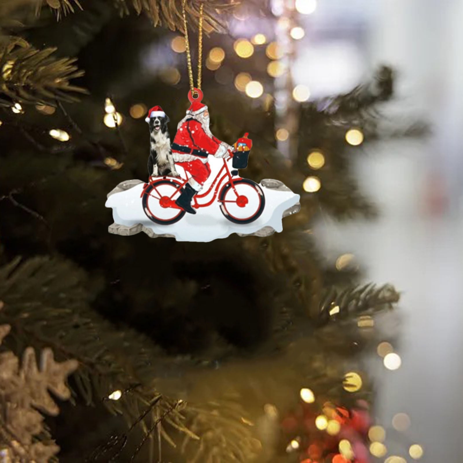 Santa Claus Bicycle Christmas Lights SBYOJLPB Christmas