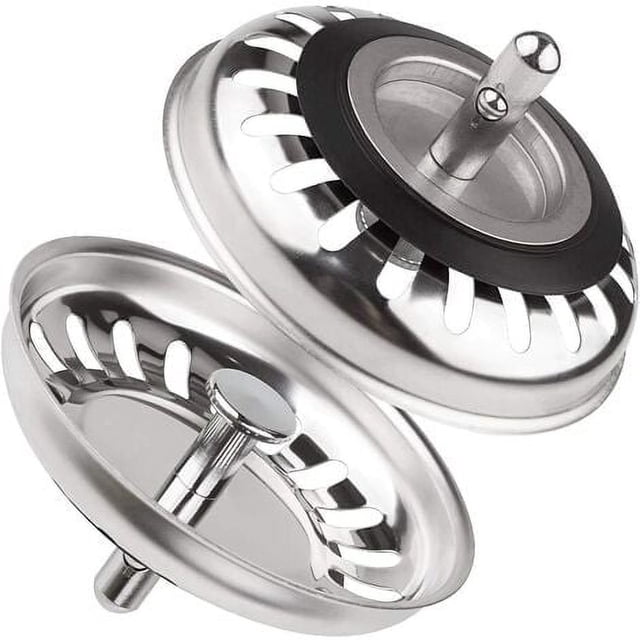 Tapón para fregadero de cocina, acero inoxidable, 79,3mm, colador universal para fregadero de cocina y baño, paquete de 2
