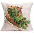 thumbnail image 5 of Merry Christmas Ocean Decorative Pillow Covers Red Green Mistletoe Fir Holly Leaves with Peace Joy Love Pillow Cases Seashell Starfish HOM Decor Cotton Linen 18”x18” Throw Cushion Cover 4 Pack, 5 of 6