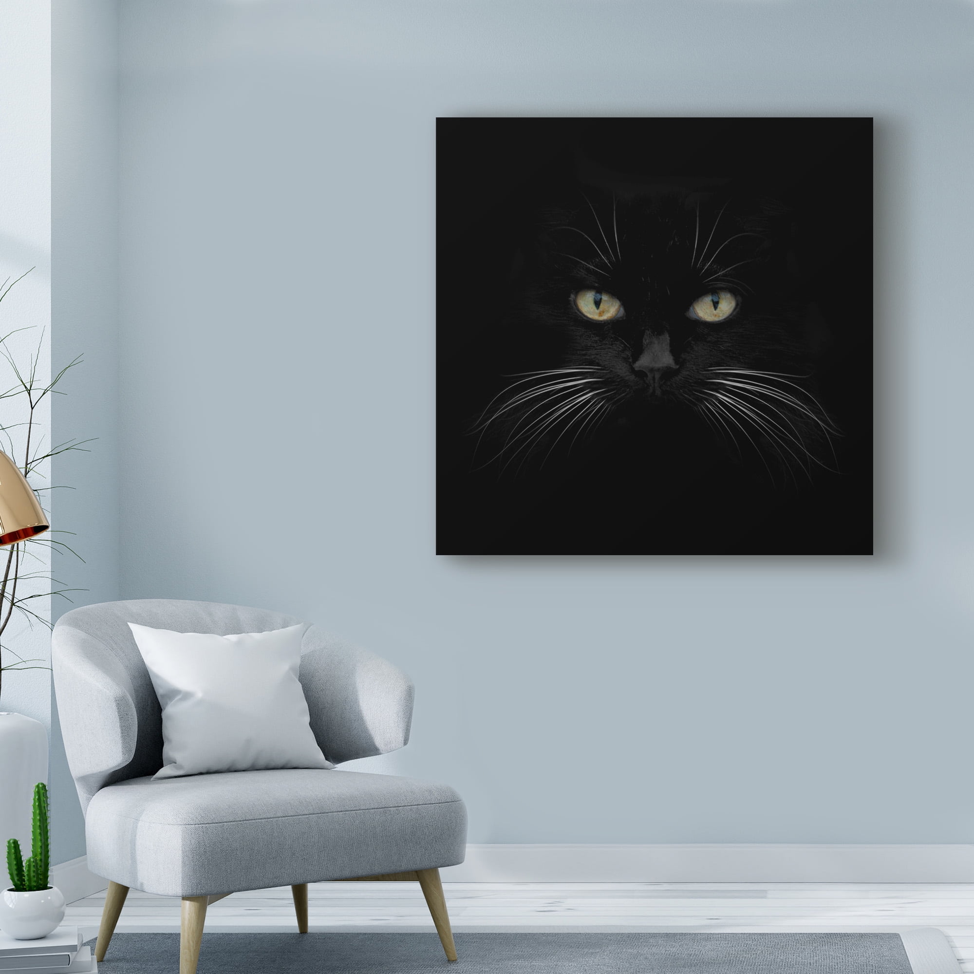 Lori Hutchison 'Black Cat Centered' Canvas Art