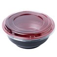 thumbnail image 3 of Tamper Tek 24 oz Round Black and Red Plastic Medium Asian Panda Bowl - with Clear Lid, Microwavable - 6 1/2" x 6 1/2" x 2 1/2" - 200 count box, 3 of 11