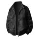 thumbnail image 2 of Ceisia Men's Casual Flip Collar Zipper Jacket with Pockets Oversized Contrast Hood Gift Outerwear, 2 of 6