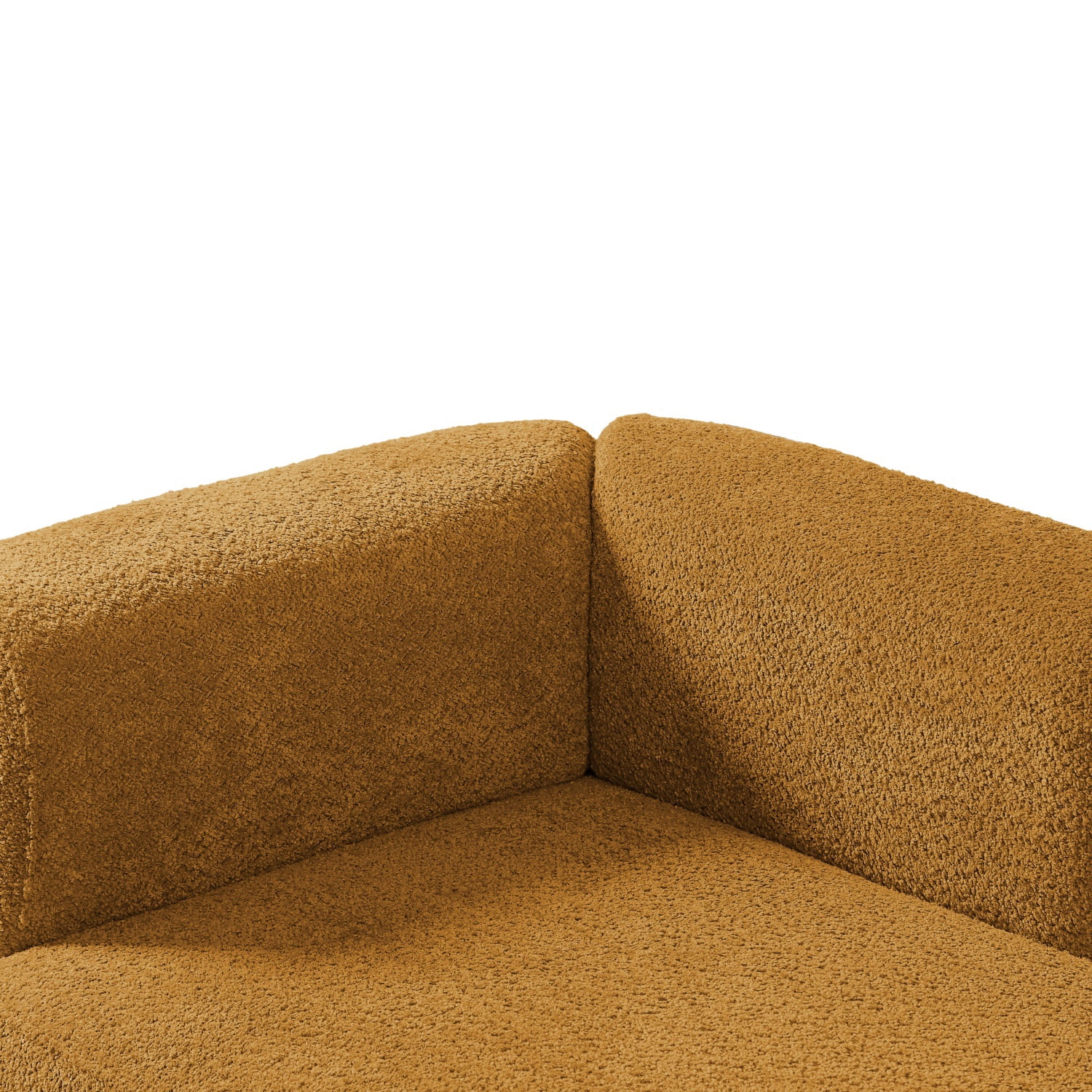 Hommoo 64" Boucle Upholstered Chaise Lounge Chair, Modern Tufted Leisure Sofa Chaise Sofa for Living Room, with Left Arm, Orange