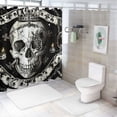 thumbnail image 7 of Orinice Skull Swords Crown Bathroom Decor Set with Hooks, Colorful Luxurious Graphic Print Polyester Fabric Fashion Shower Curtain for Home Bathtubs Decoration 69x72, 7 of 7