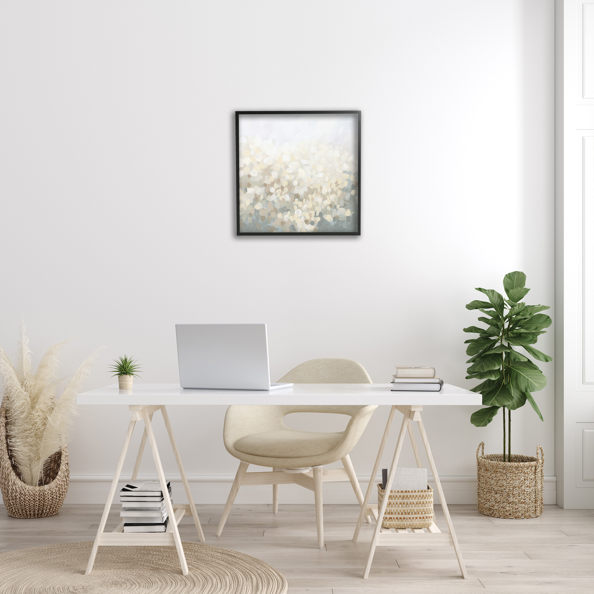 Stupell Industries Speckled Ombre Abstract Abstract Painting Black Framed Art Print Wall Art, 24 x 24