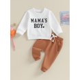 thumbnail image 2 of Hirigin Toddler Baby Boy Fall Winter Outfits Letter Crewneck Sweatshirt Casual Pants 2Pcs Clothes Set, 2 of 8