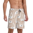 thumbnail image 2 of Gaeub White Goose Printed Men's Short Pajama Pants, Lightweight Lounge & Sleep Bottoms Keep You Cool - Small, 2 of 9