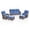 Brown/Blue, variant on Jentlehouse 5-Piece Outdoor Patio Furniture Set,Rattan Patio Set Outdoor 3-Seat Couch Set with Swivel Chairs and Ottomans,Outdoor Conversation Furnitures for Porch Balcony Deck