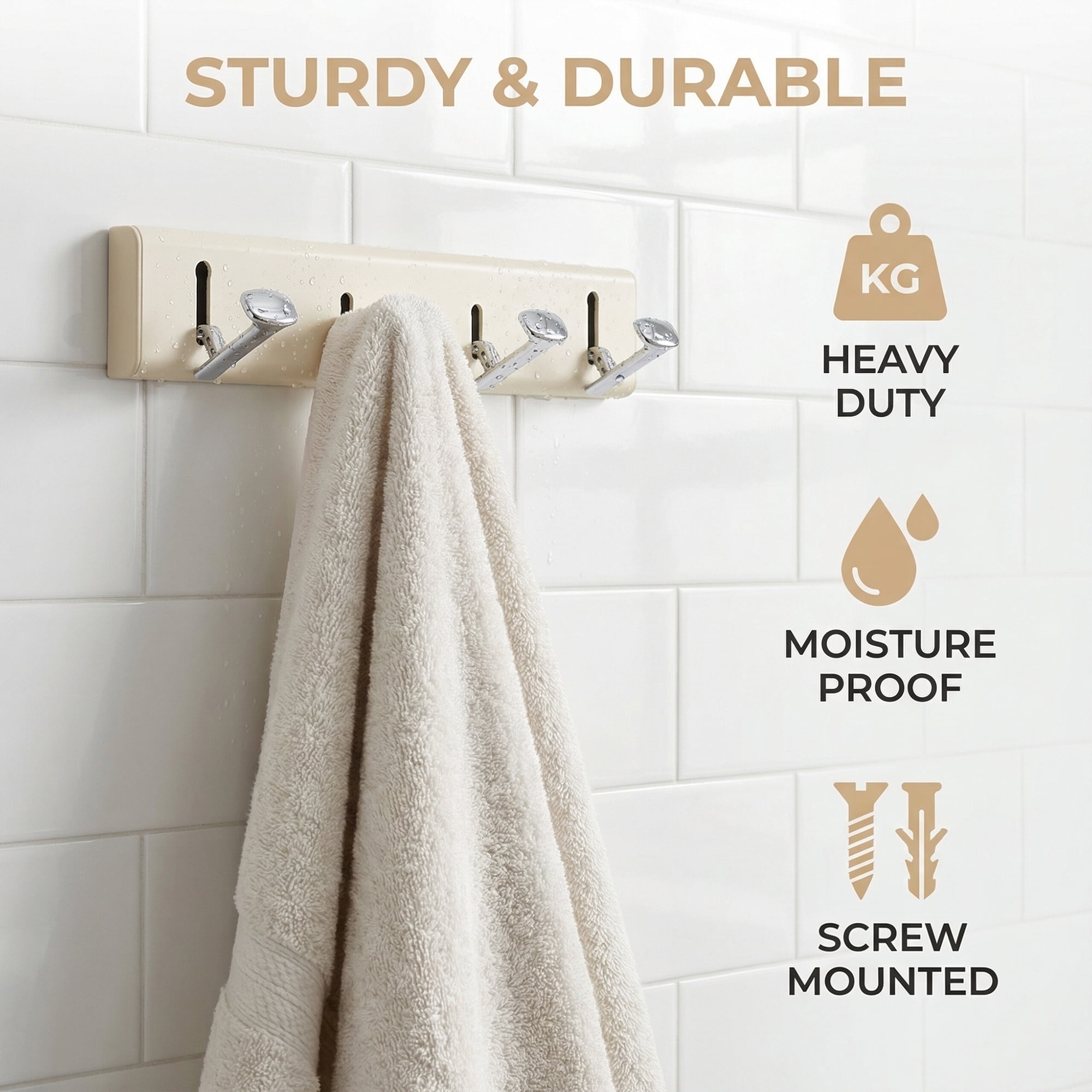 Unique Bargains Coat Rack Wall Mount Aluminum Hook for Entryway Milk White 11.2"x2.2"