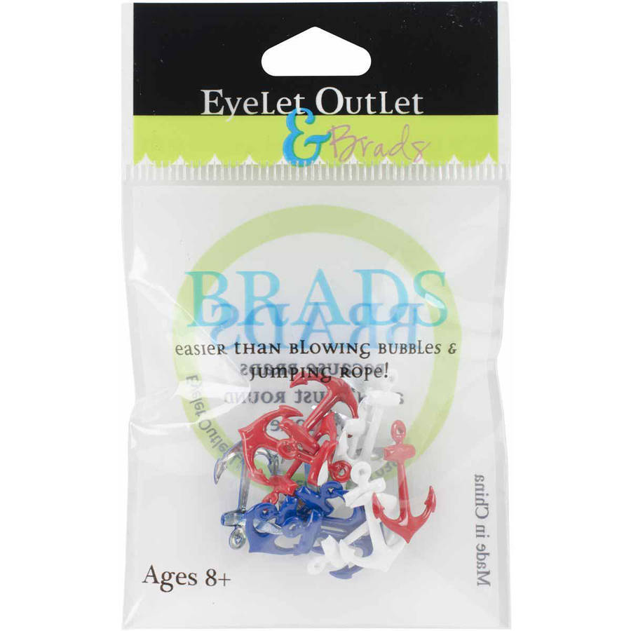 Eyelet Outlet Shape Brads, 12pk