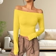 thumbnail image 2 of oqasdz Sweaters for Women Off The Shoulder Long Sleeve Sweaters Basic Tops Going Out Cute Fall Winter Warm Fashion Casual Cozy Daily Wear, 2 of 6